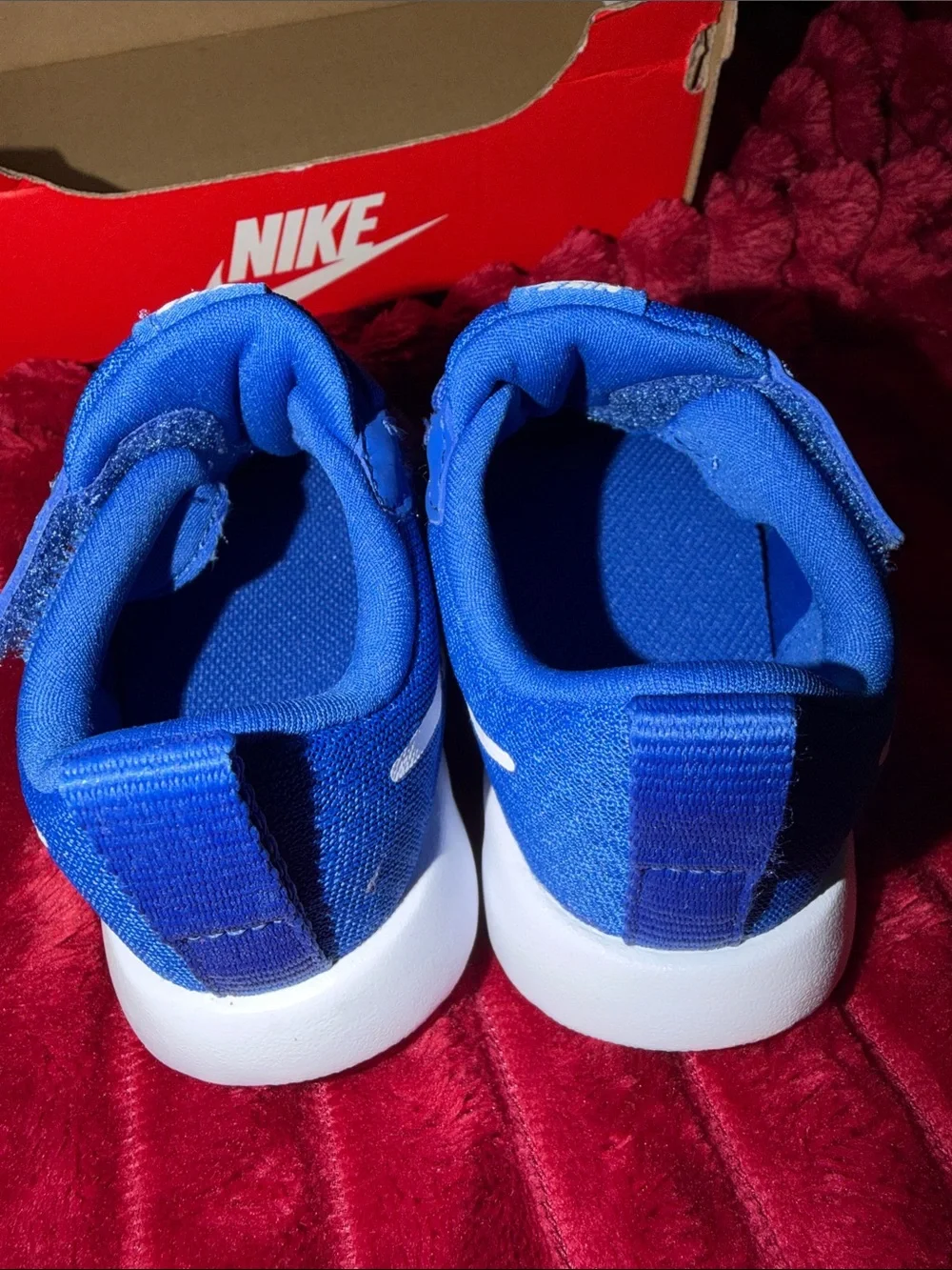Nike Kids Royal Blue Athletic Sneakers with White Swoosh